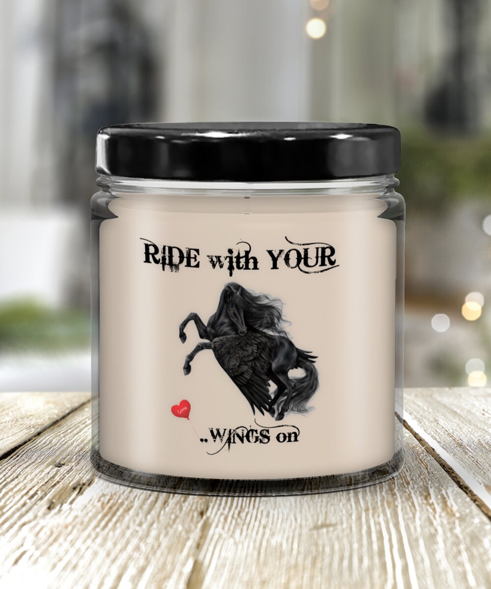 Ride With Your Wings On Horse Candle Gift for Horse Lovers