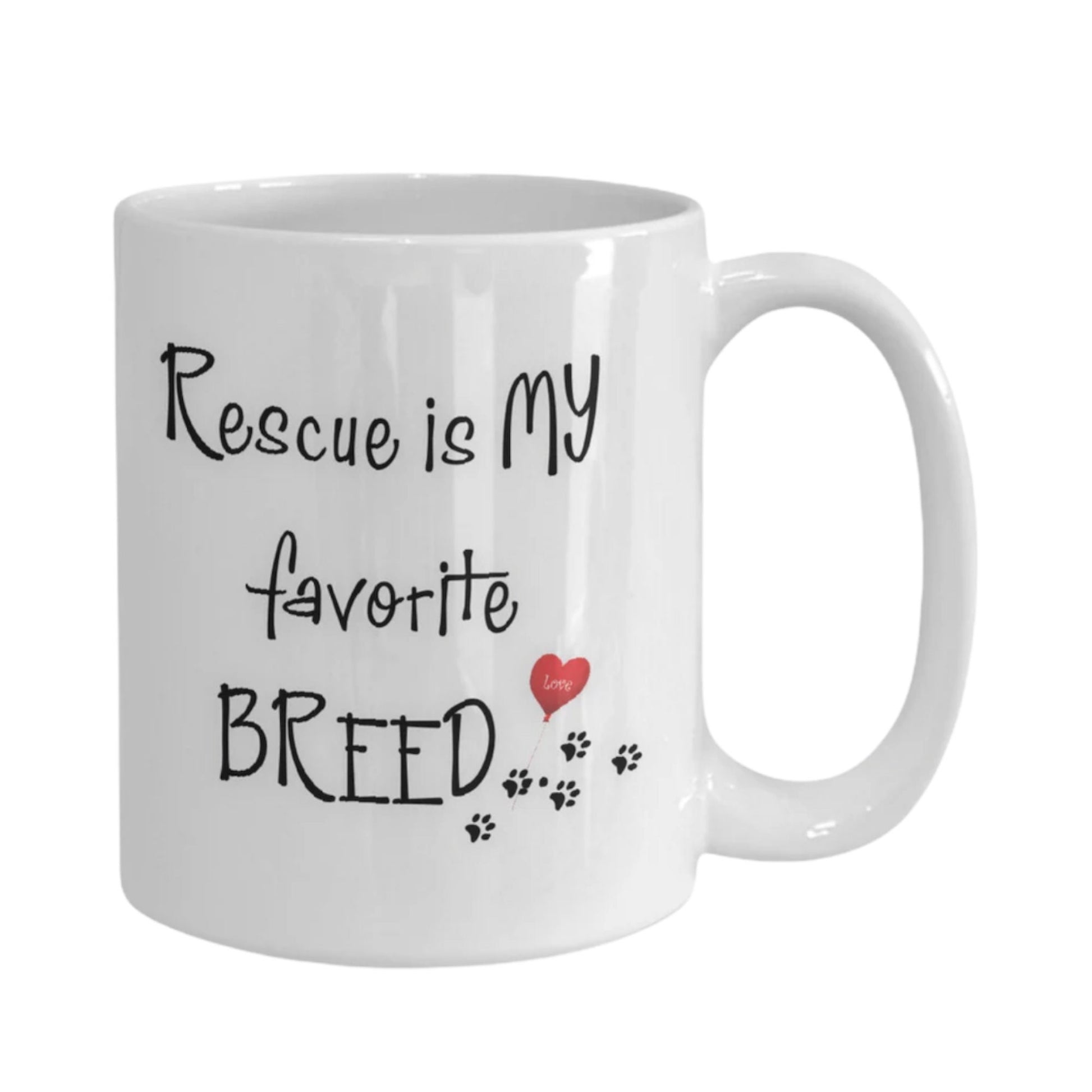 Dog mug gift Rescue is my favorite breed coffee cup