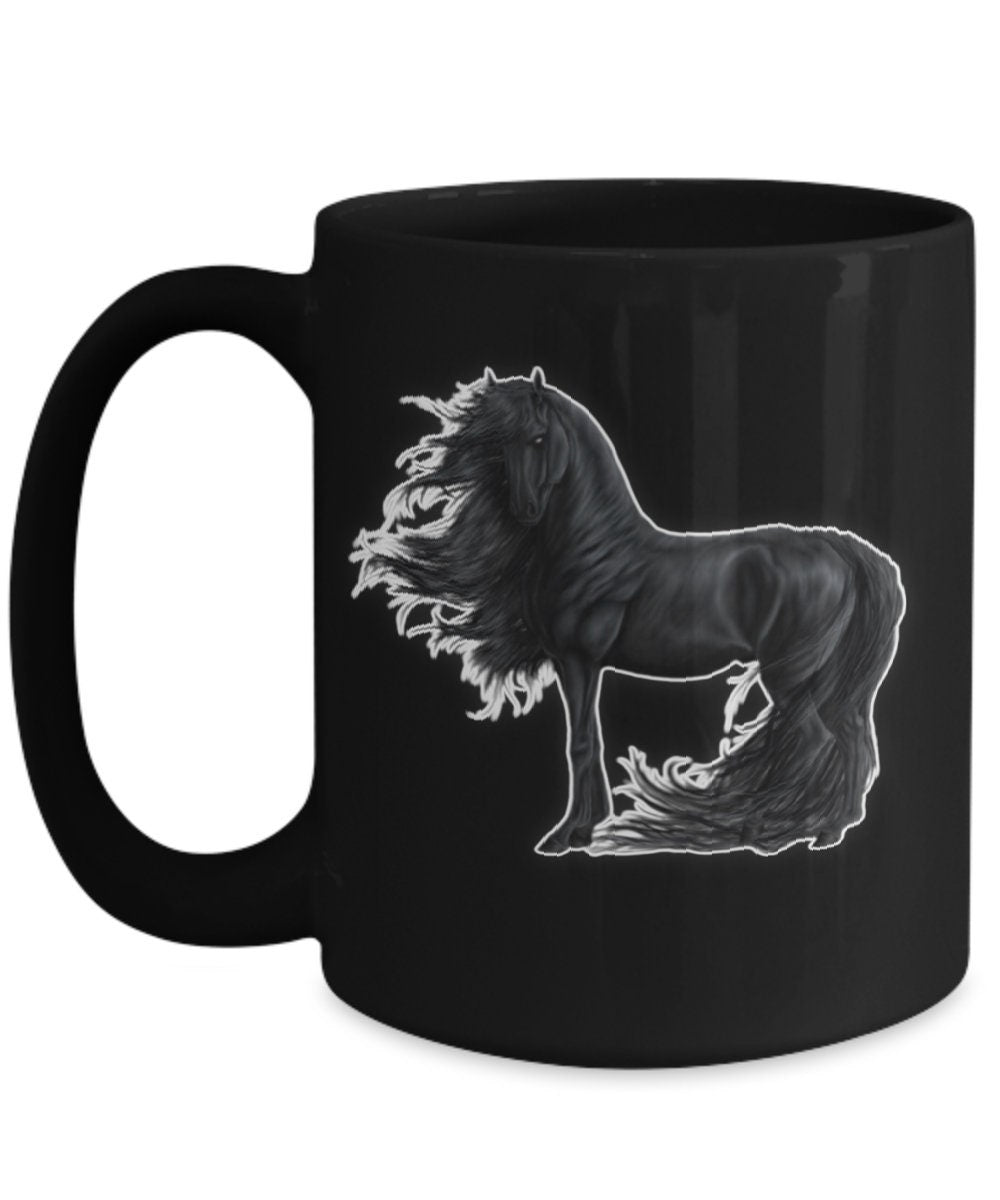 Black Stallion Horse Mug Perfect for Coffee Tea and Gifts