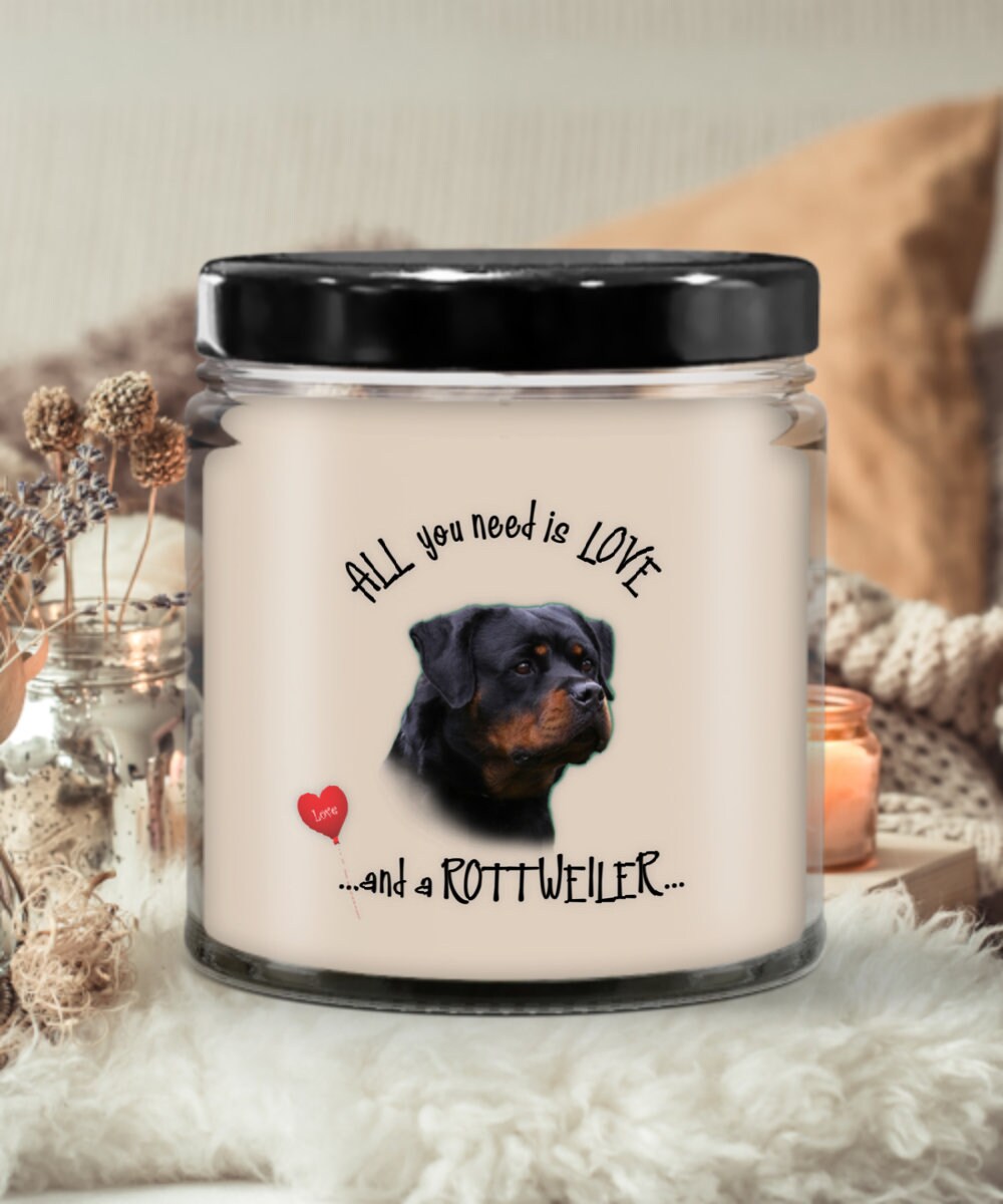 Rottweiler Dog Candle – Perfect Gift for Rottweiler Lovers, Dog Moms, and Pet Owners