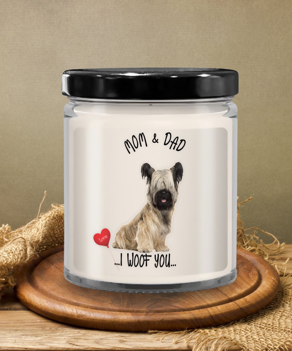 I Woof You Mom & Dad Skye Terrier Candle