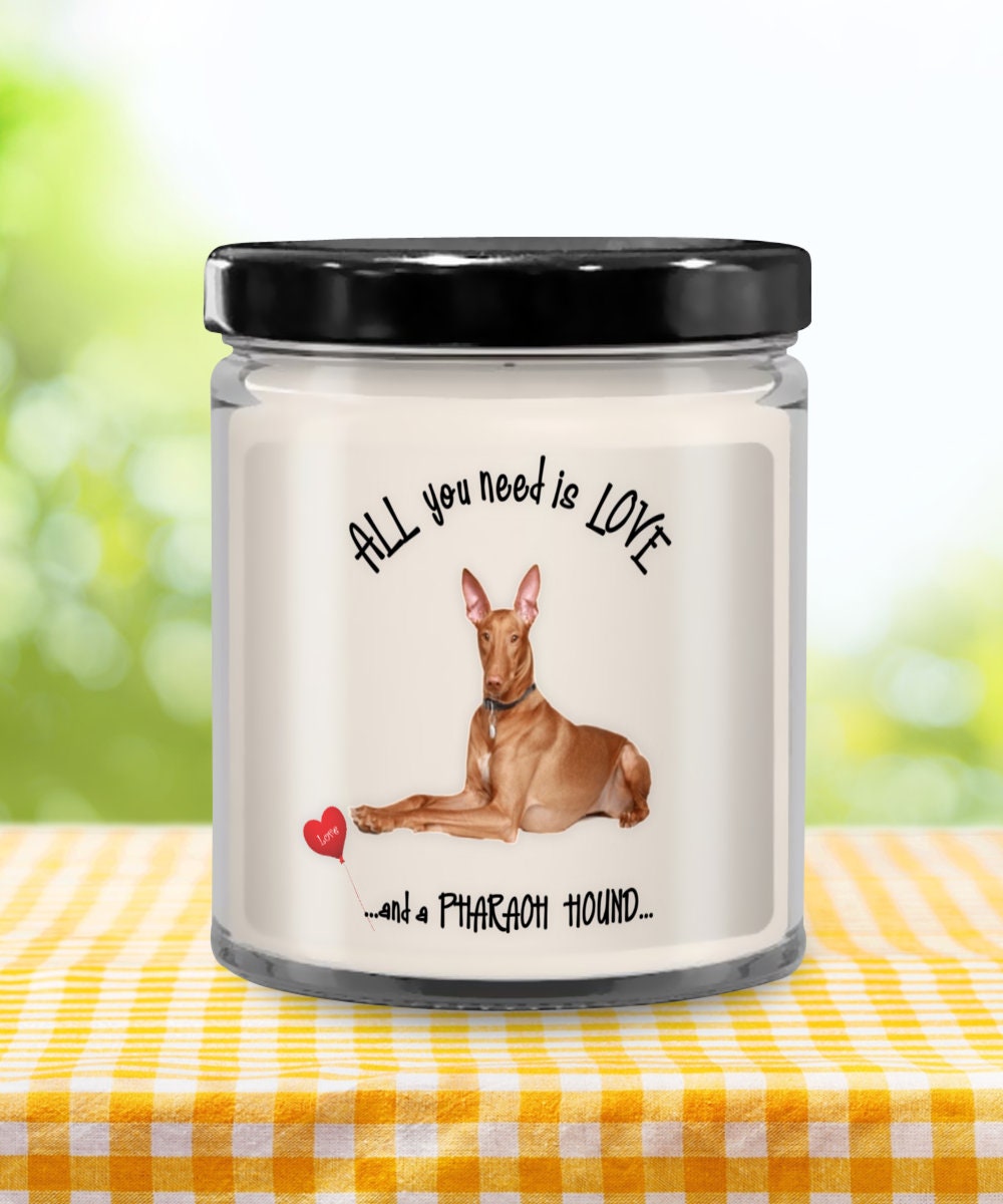 All you need is love and a Pharaoh Hound candle gift