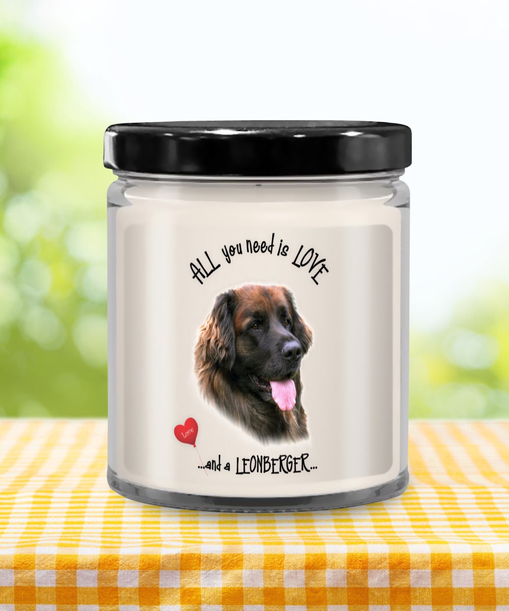 All you need is love and a Leonberger candle gift