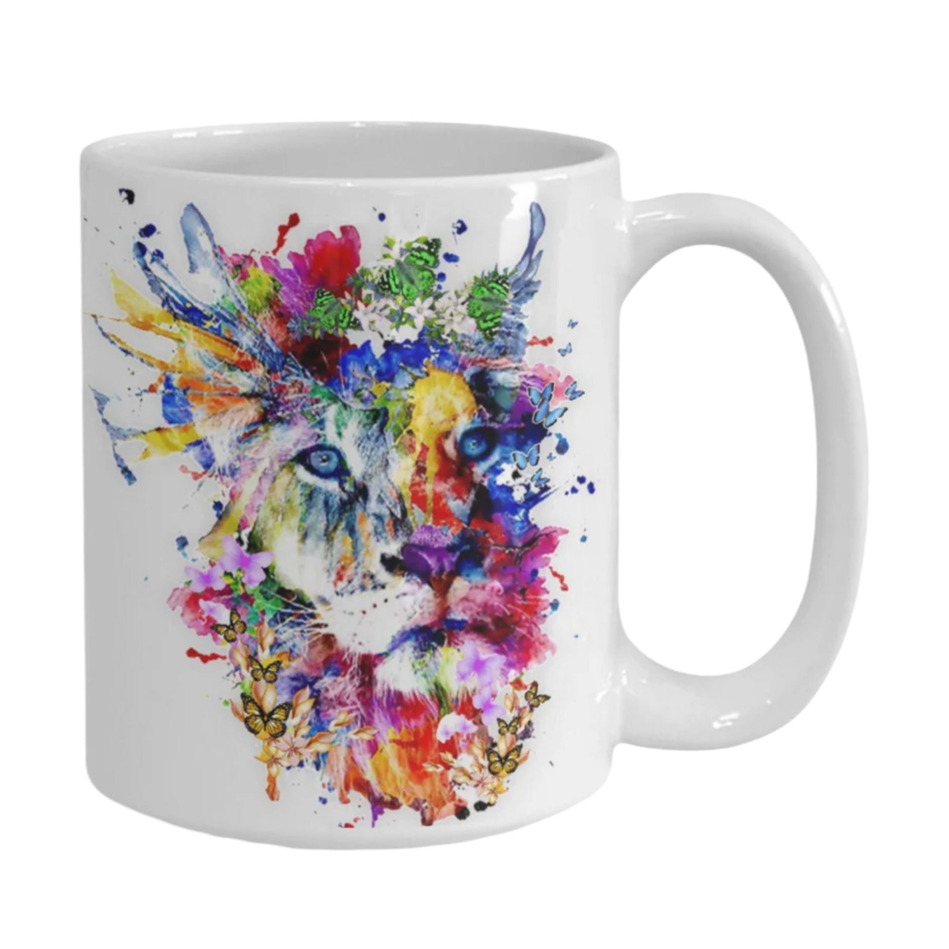 Artsy Lion Coffee Mug Makes a Unique and Colorful Gift Idea