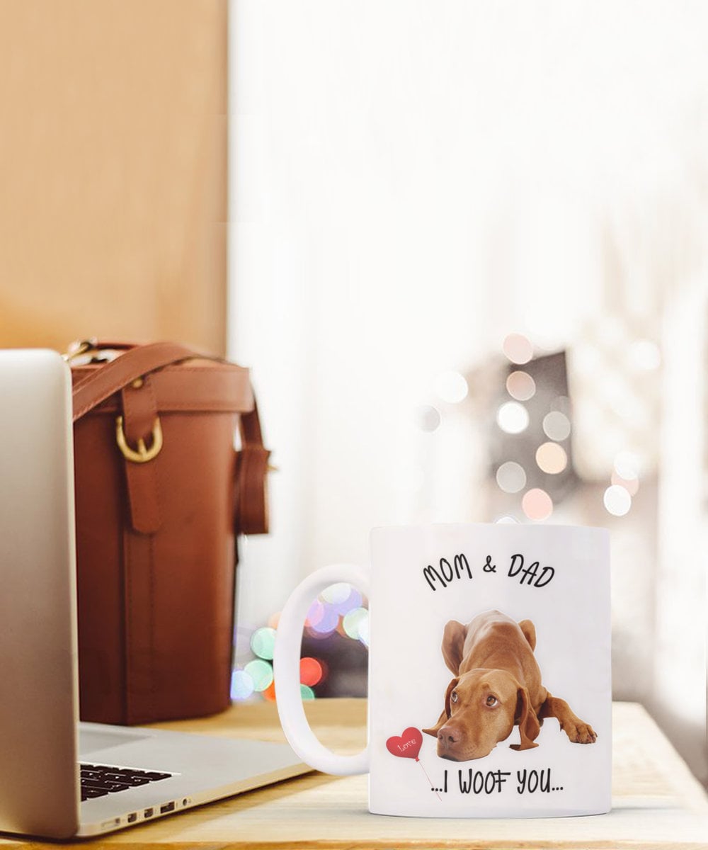 Vizsla Dog Mug I Woof You Mom and Dad Perfect Gift