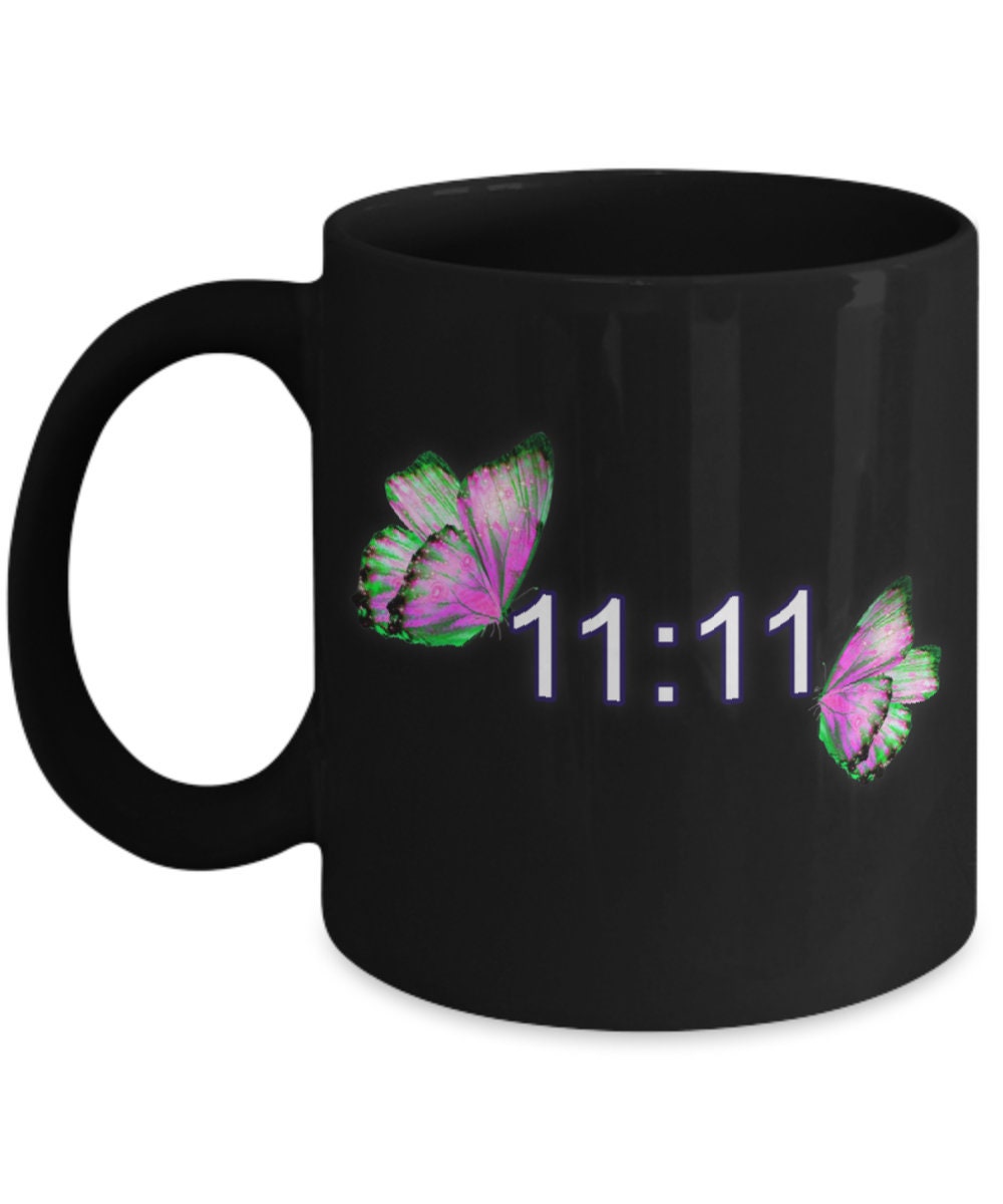 1111 Coffee Mug with Angel Number and Butterfly Inspirational Gift