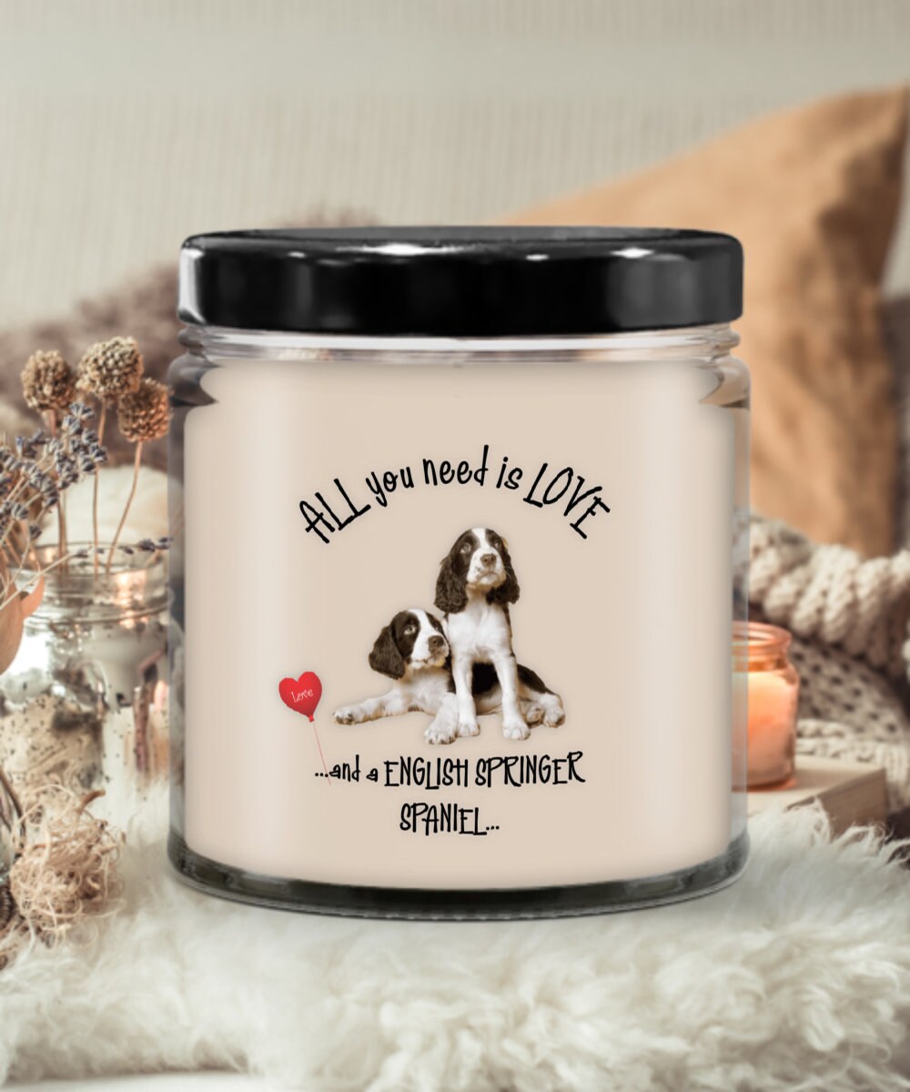 English Springer Spaniel Candle Gift for Dog Lovers and Pet Owners