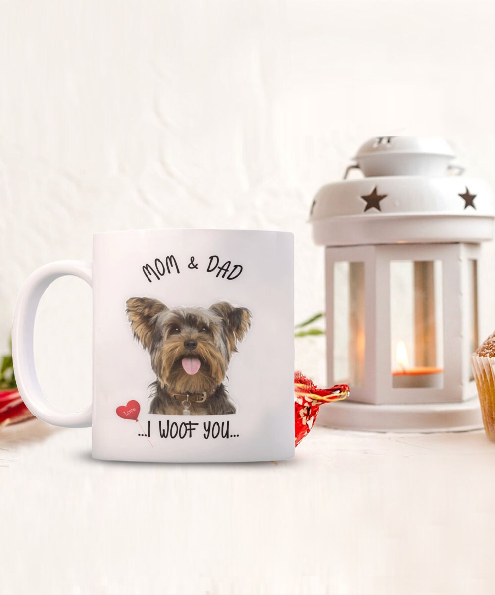 Skye Terrier Dog Mug I Woof You Gift for Mom and Dad