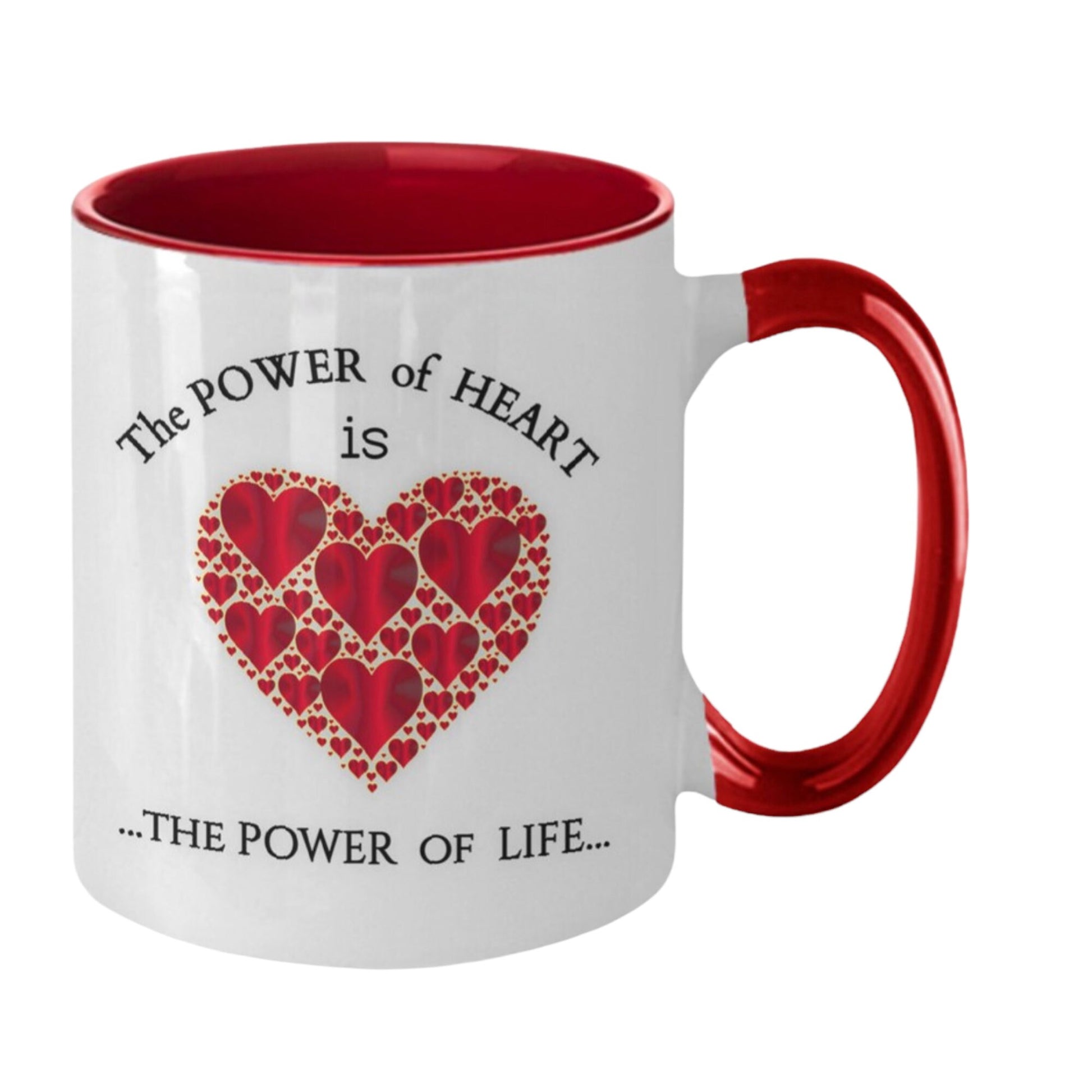 Heart Coffee Mug with Inspirational Quote and Heart Design