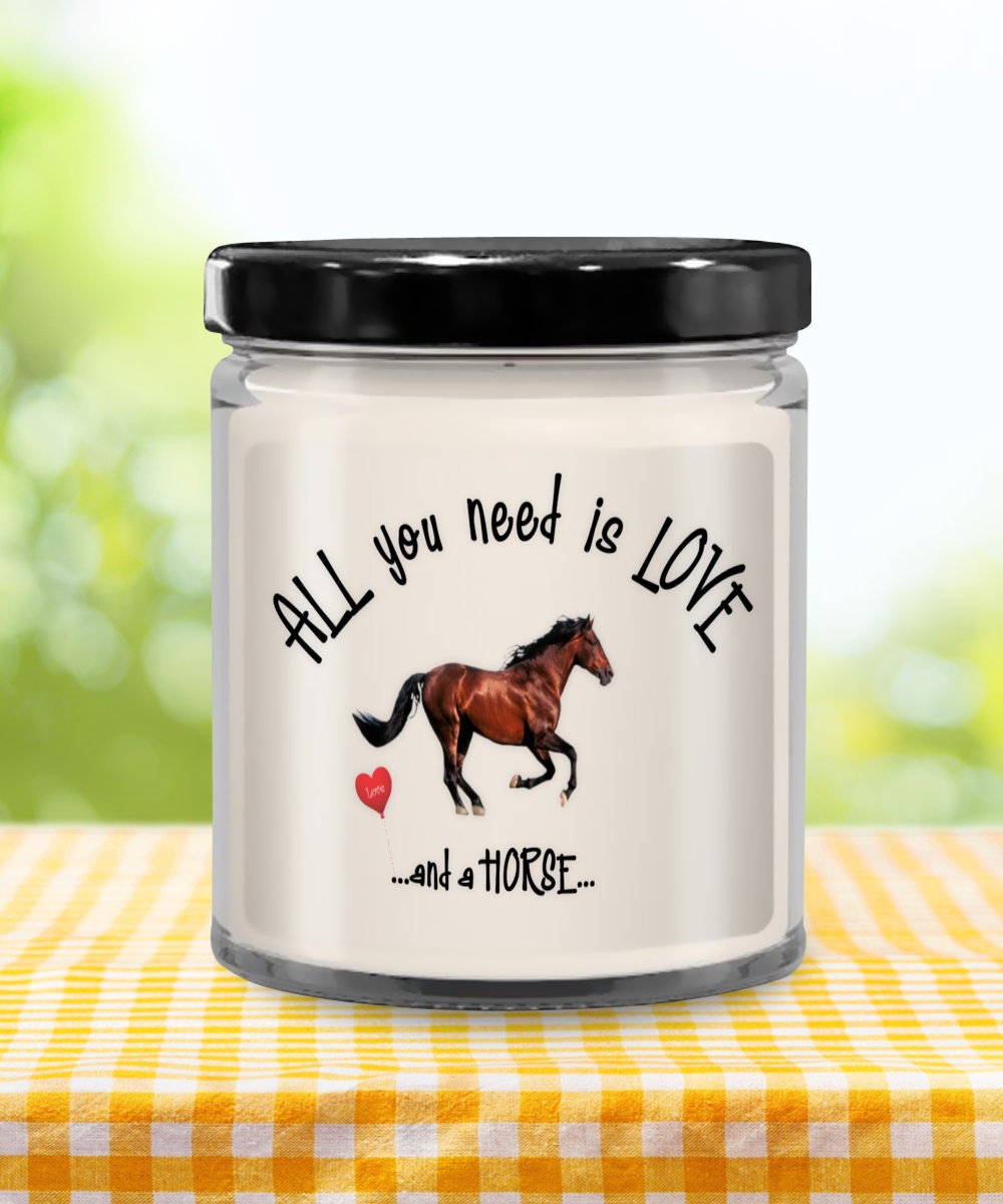 All You Need Is Love and a Horse Vanilla Scented Candle Gift
