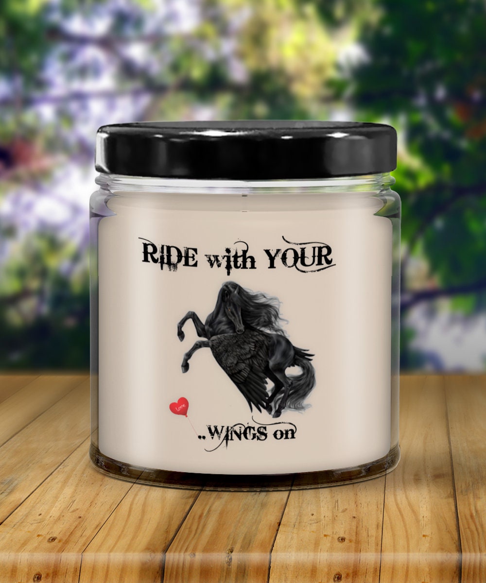Ride With Your Wings On Horse Candle Gift for Horse Lovers
