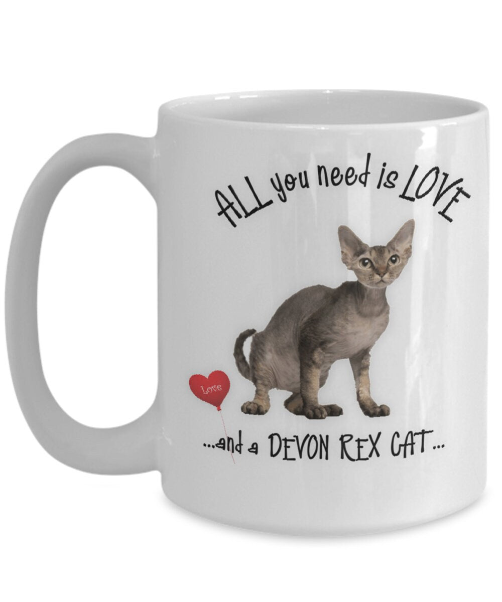 All You Need Is Love and a Devon Rex Cat Mug Gift