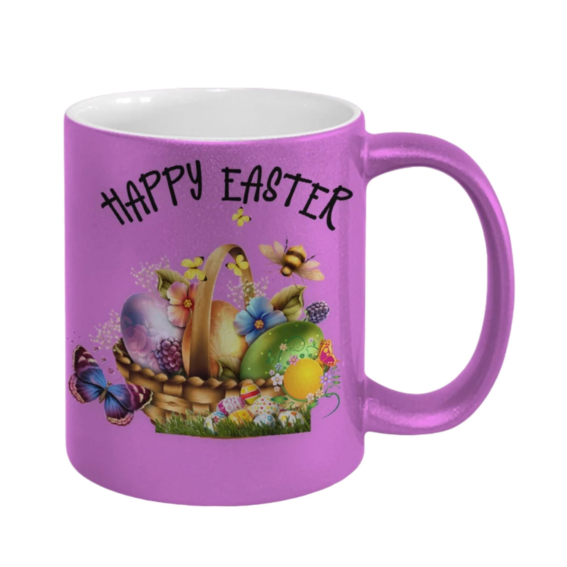 Celebrate with the Happy Easter Mug featuring a festive basket design