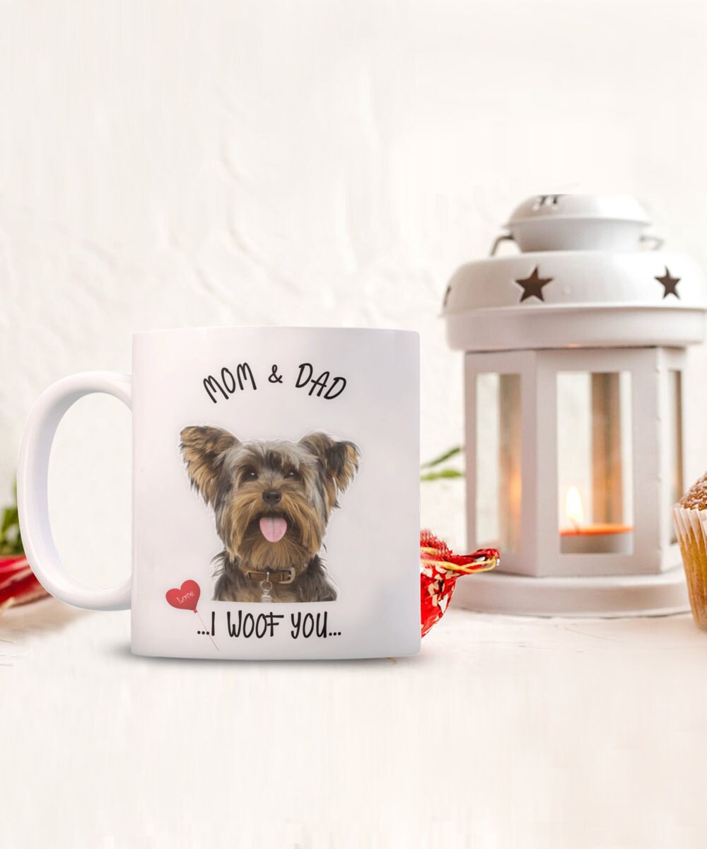 Skye Terrier Dog Mug I Woof You Gift for Mom and Dad