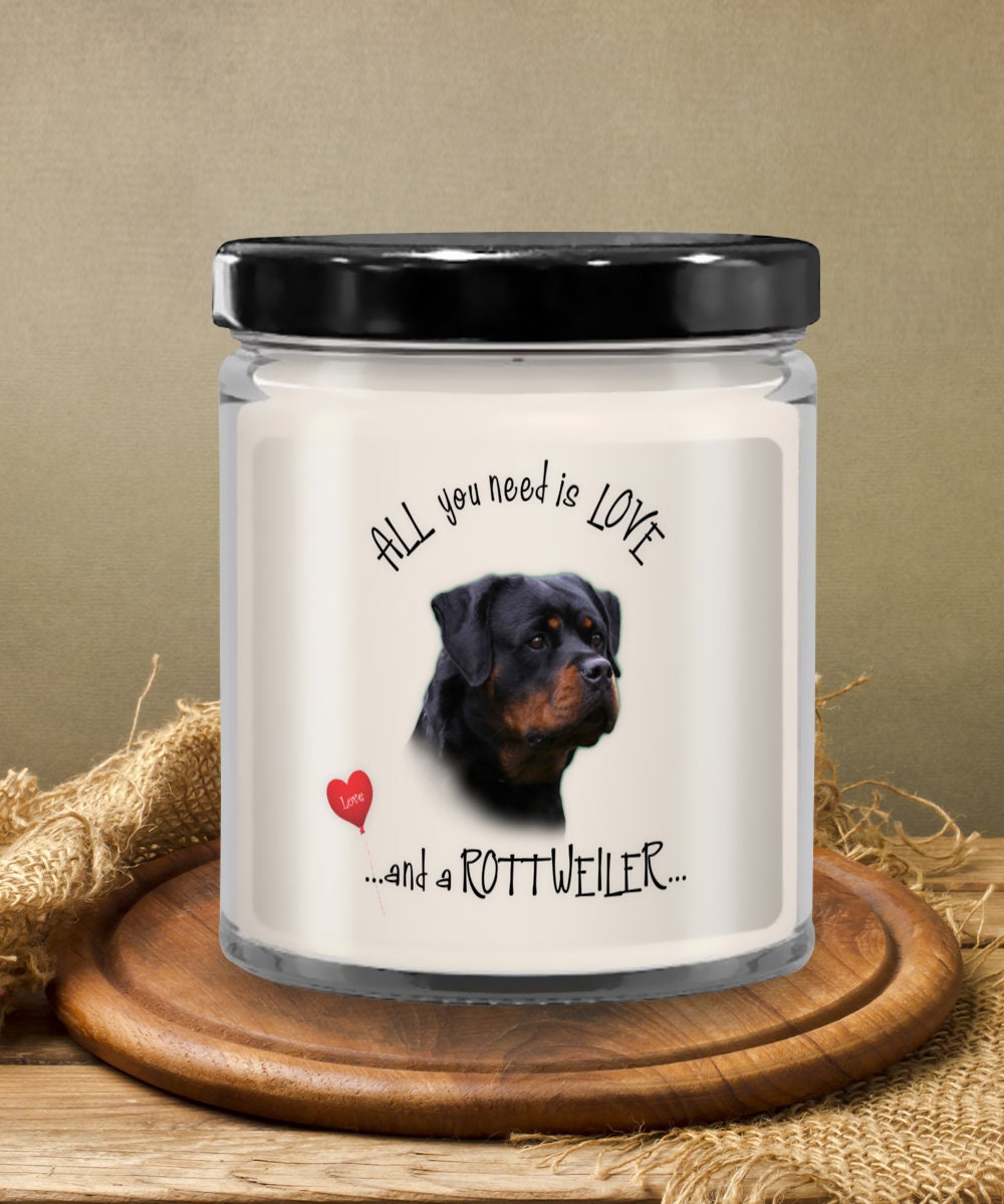 Rottweiler Dog Candle – Perfect Gift for Rottweiler Lovers, Dog Moms, and Pet Owners