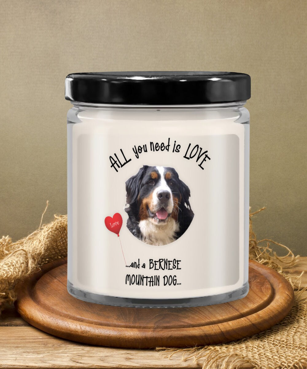 Bernese Mountain Dog Candle Gift for Dog Lovers and Home Decor