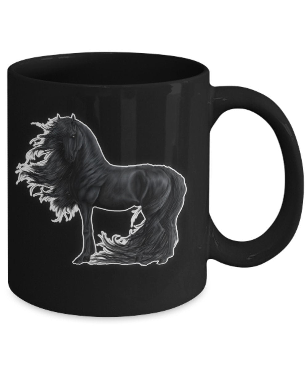Black Stallion Horse Mug Perfect for Coffee Tea and Gifts
