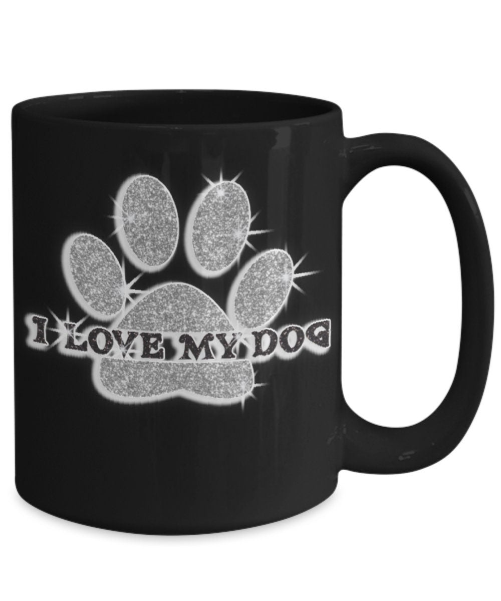 Show your love for dogs with this I Love My Dog coffee mug