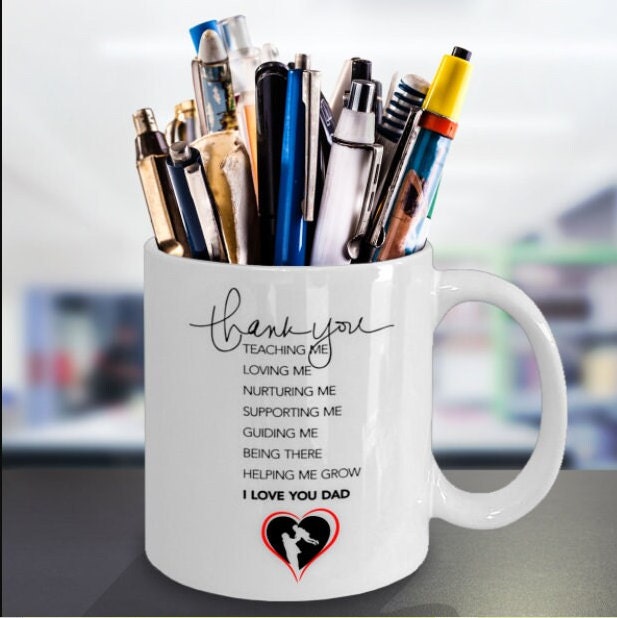 Life quote mug for Dad with thank you message and love design
