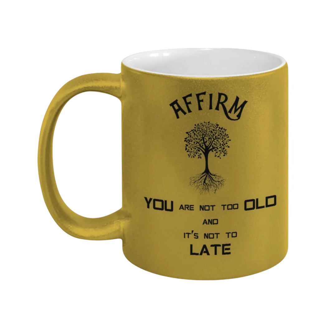 You are not too old inspirational affirmation ceramic mug gift