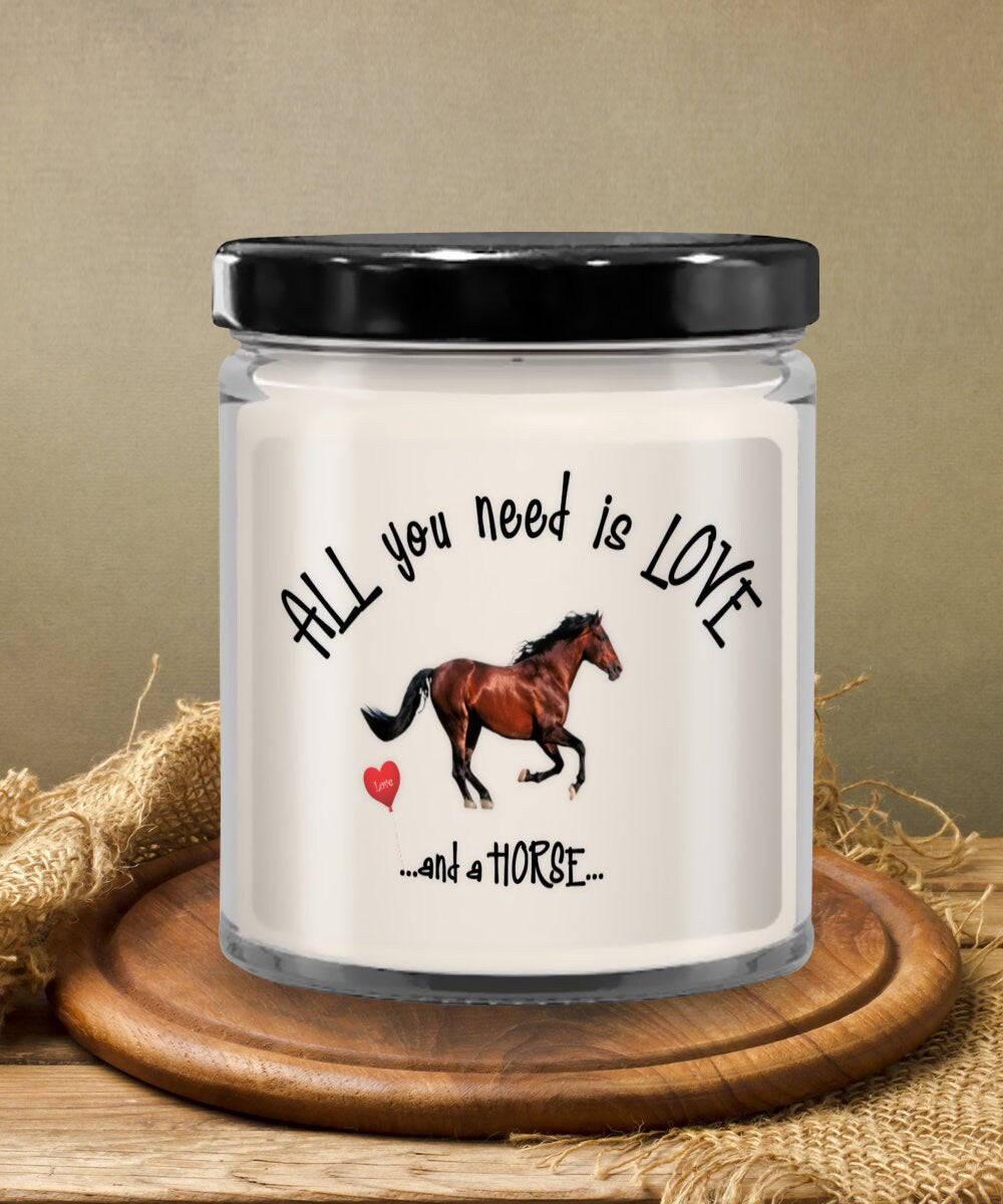 All You Need Is Love and a Horse Vanilla Scented Candle Gift