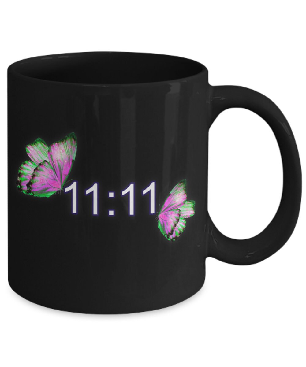 1111 Coffee Mug with Angel Number and Butterfly Inspirational Gift