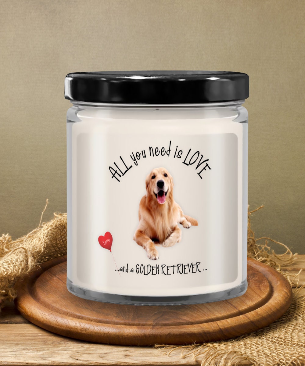 Golden Retriever Vanilla Scented Candle Gift for Dog Lovers