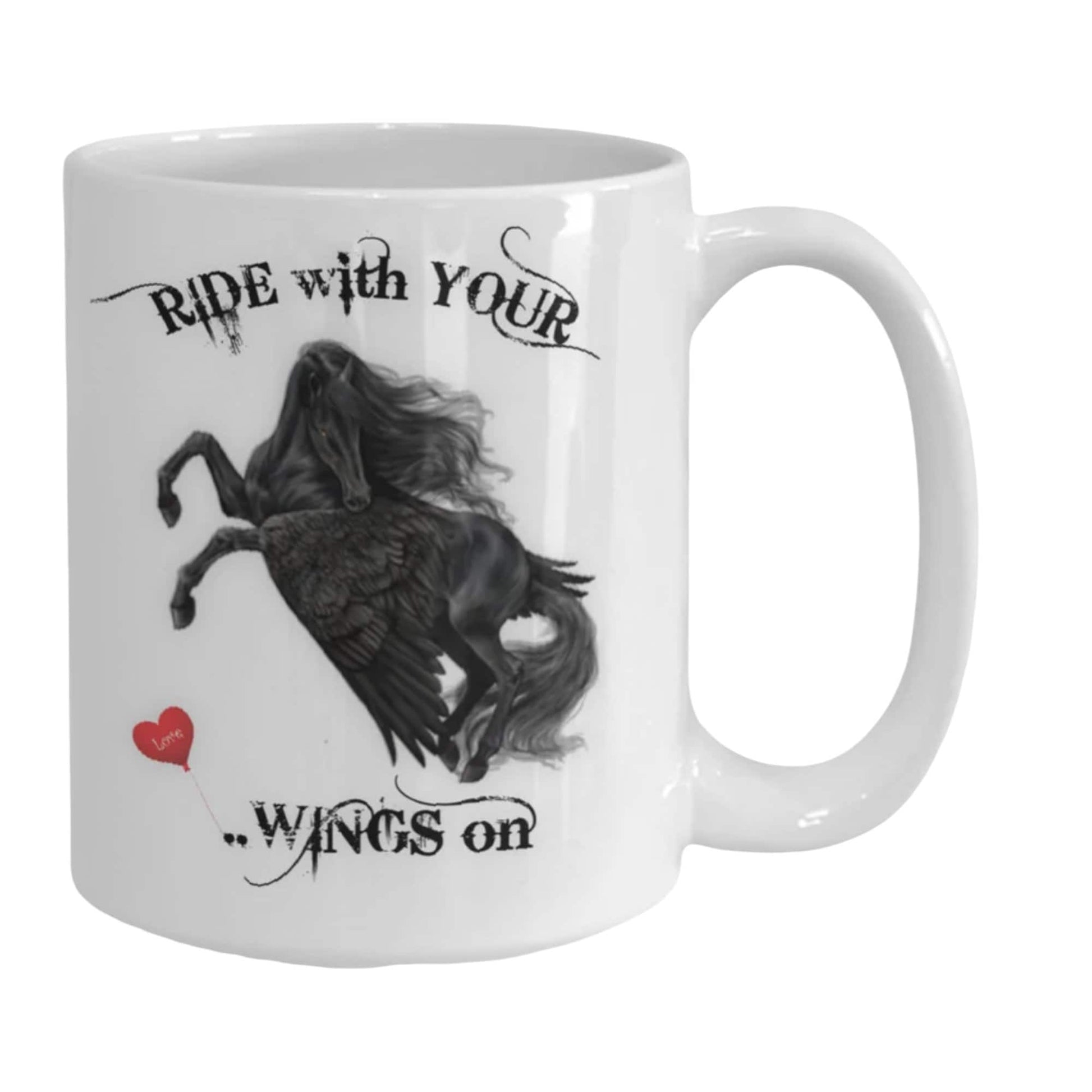 Ride With Your Wings On Horse Coffee Mug Gift for Horse Lovers