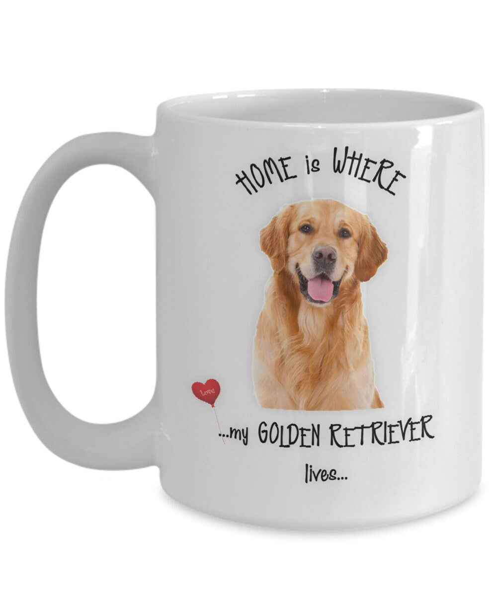 Home Is Where My Golden Retriever Lives Coffee Mug