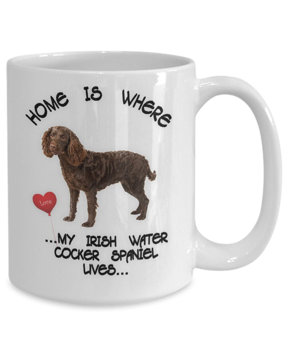 Home Is Where My Irish Water Cocker Spaniel Lives Mug