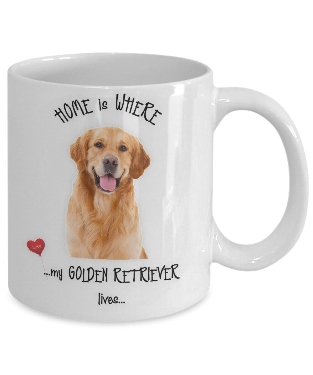Home Is Where My Golden Retriever Lives Coffee Mug