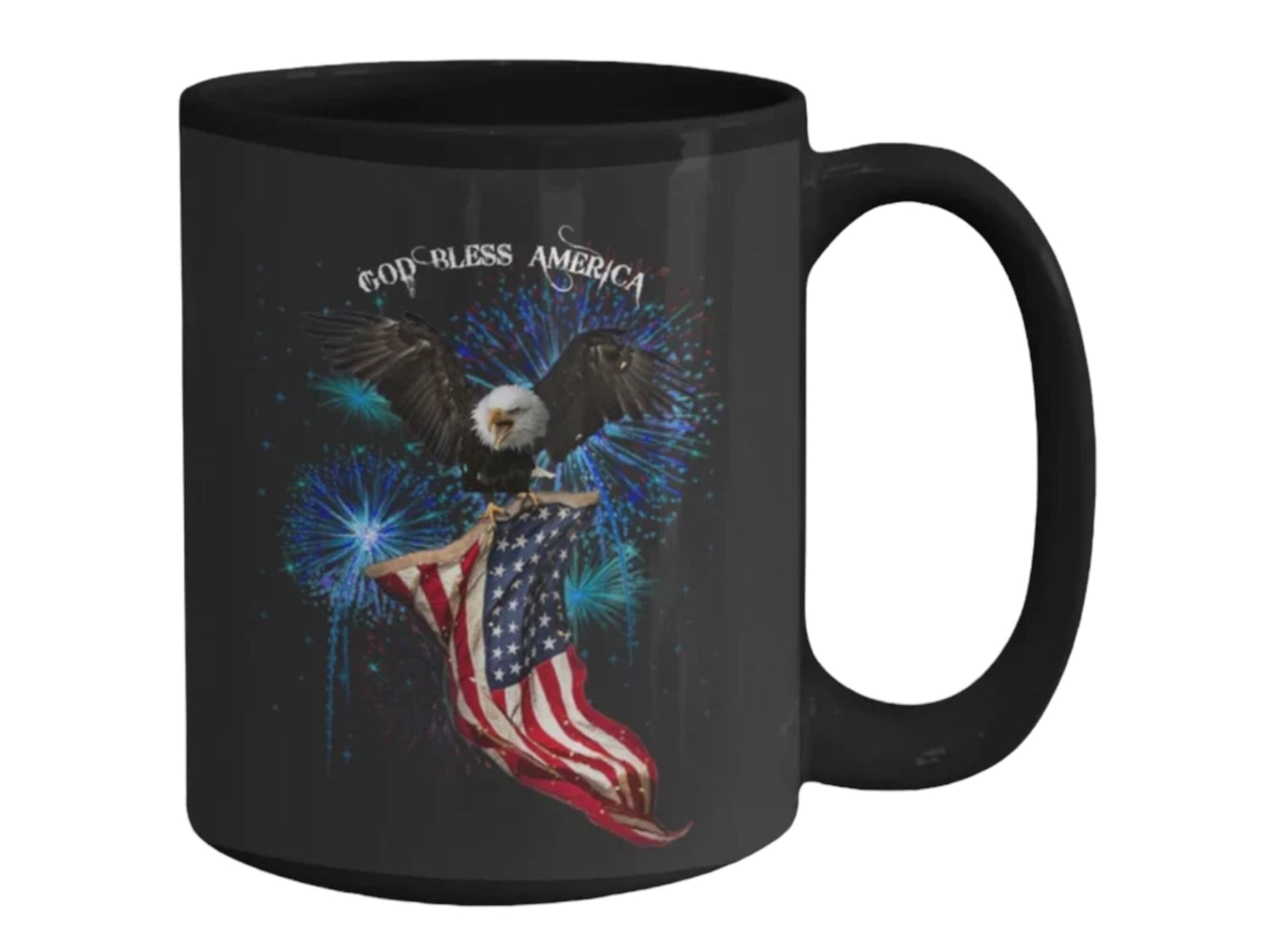 Celebrate with a God Bless America patriotic coffee mug