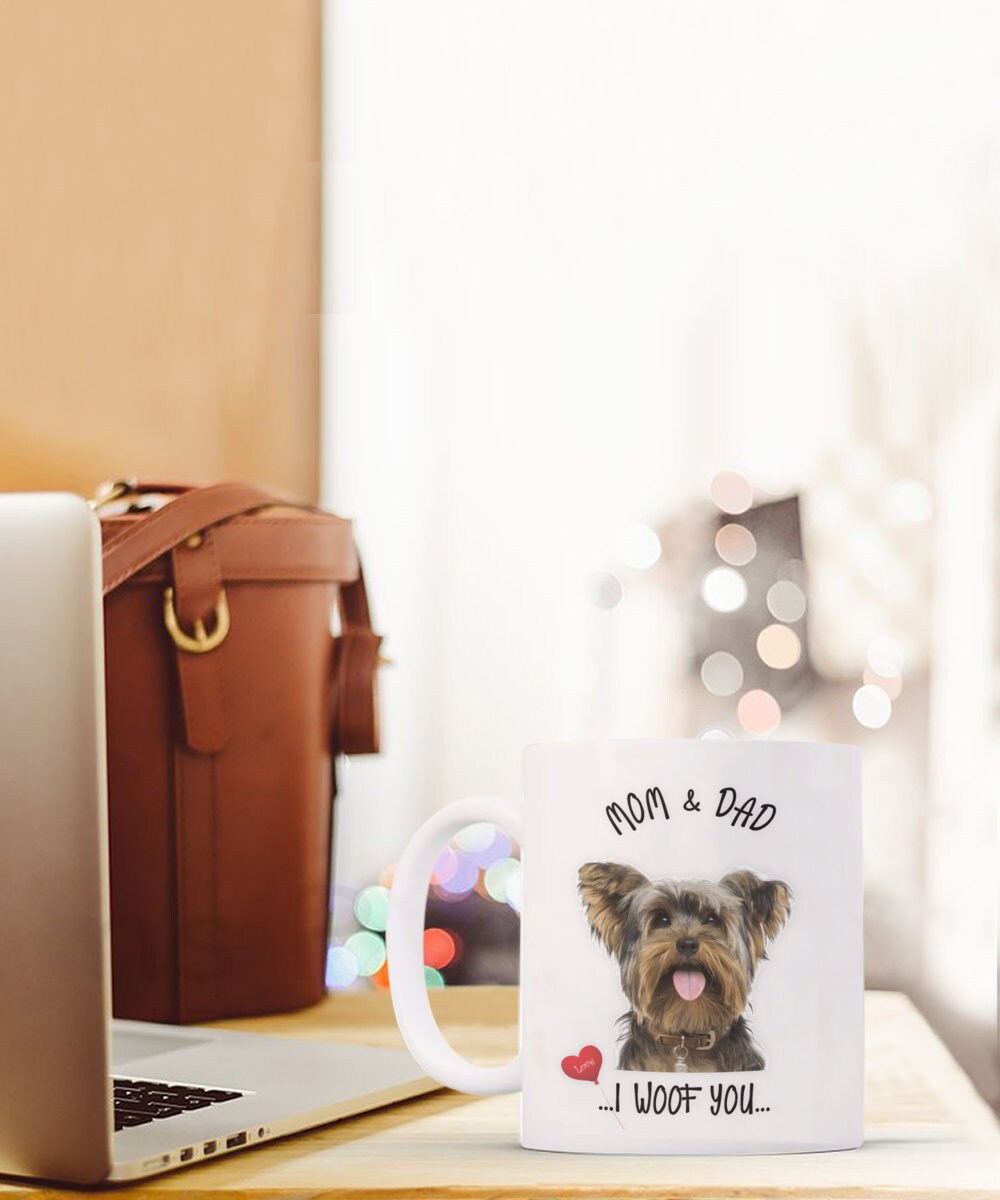 Skye Terrier Dog Mug I Woof You Gift for Mom and Dad