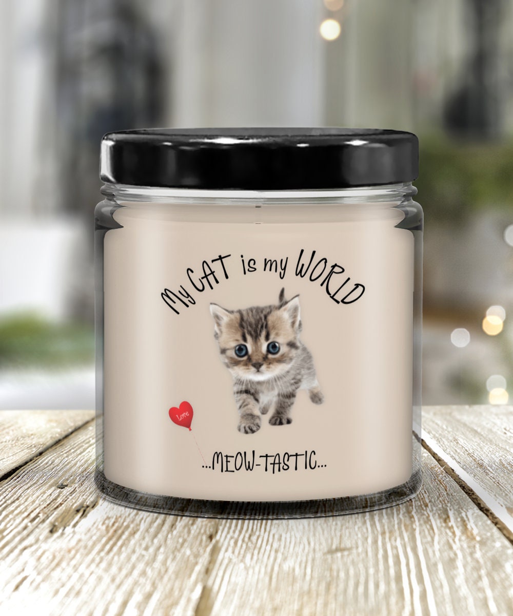 Cat Candle Gift for Cat Moms My Cat Is My World Decor