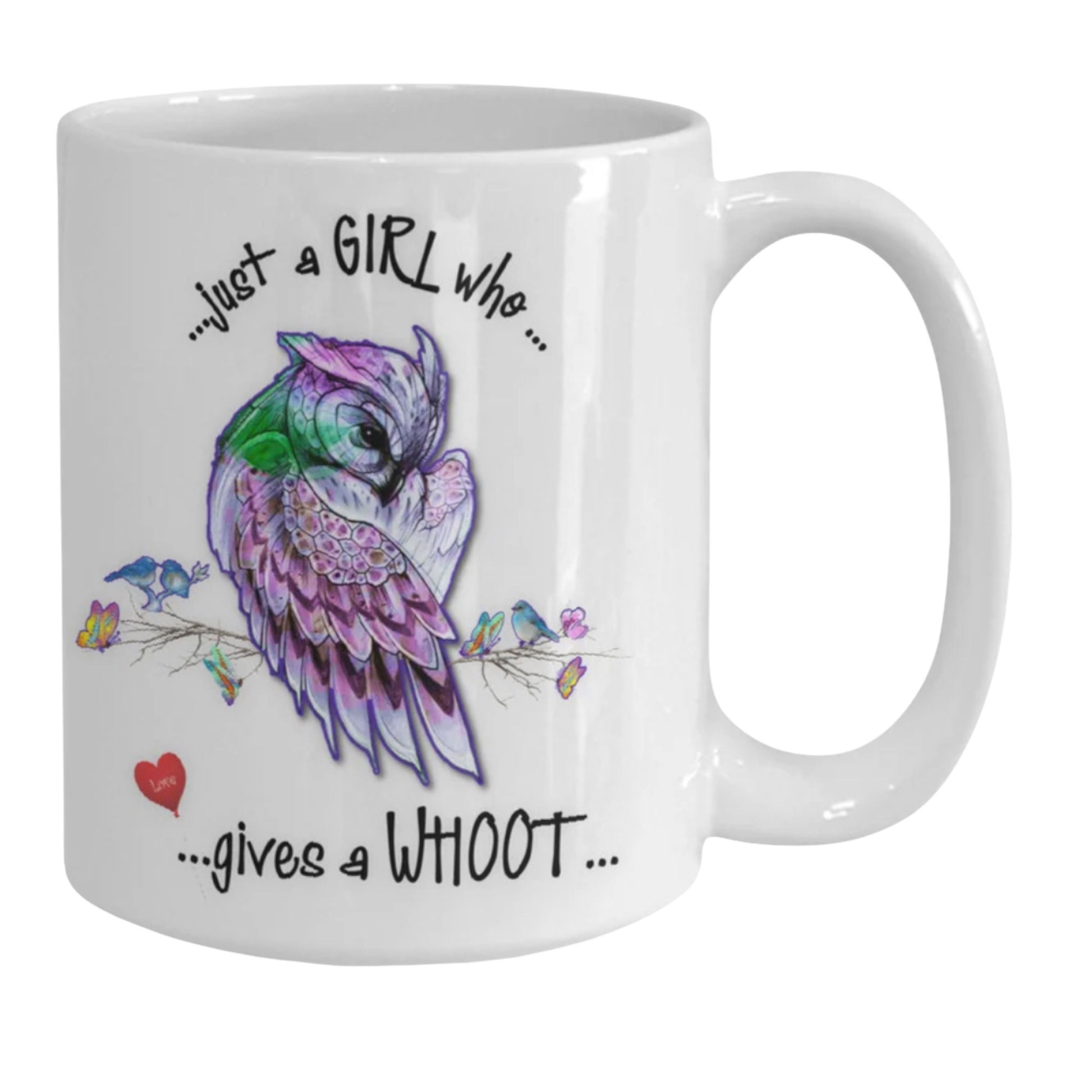 Just a girl who gives a whoot owl mug gift for mom or owl lover