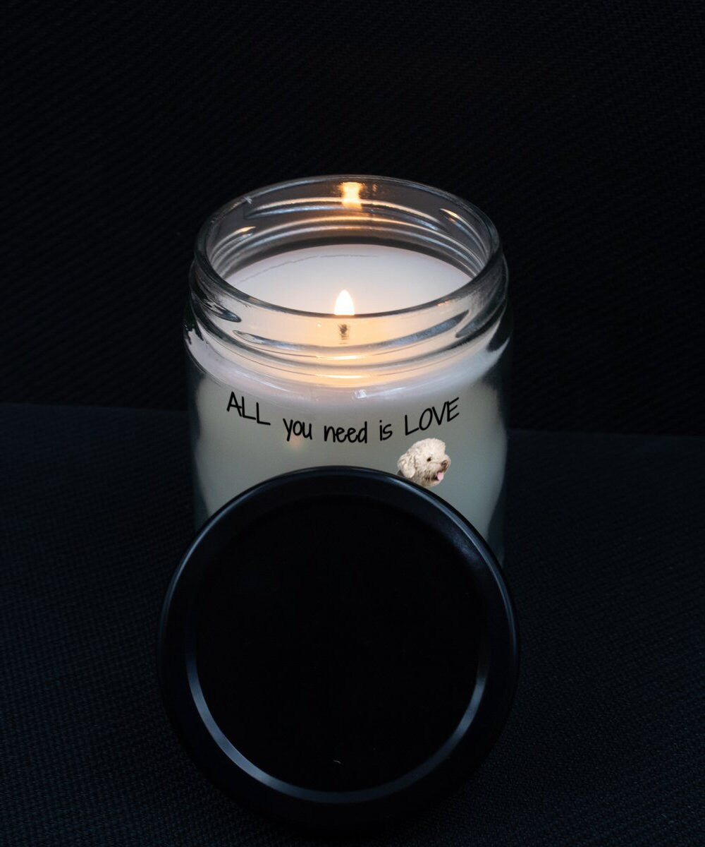 All you need is love and a Lagotto Romagnolo dog candle