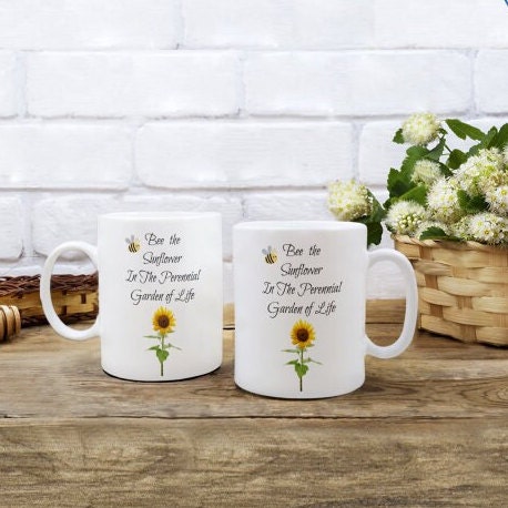 Flower Mug with Sunflower Design Perfect Gift for Mom