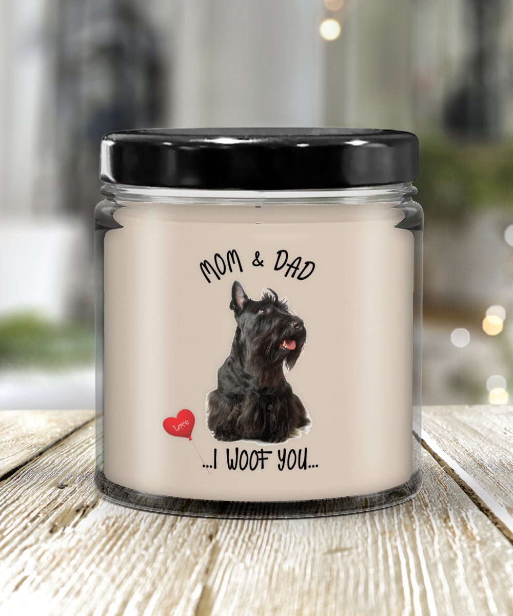Scotty Dog Mom and Dad I Woof You Vanilla Scented Candle