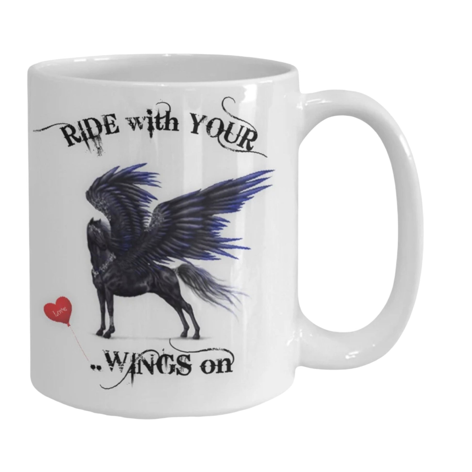 Ride with Your Wings On Horse Art Ceramic Coffee Mug