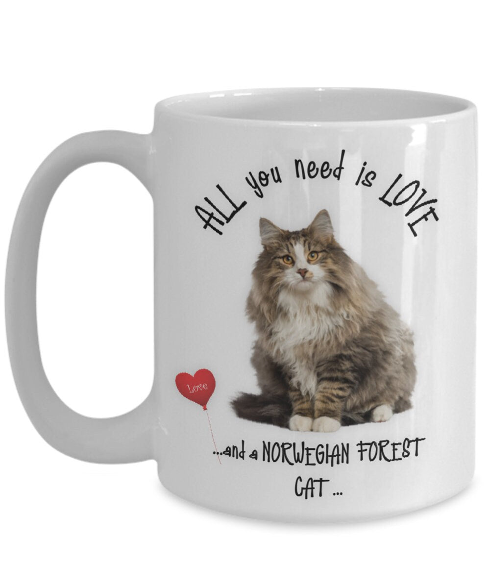 Norwegian Forest Cat Coffee and Tea Mug for Cat Lovers