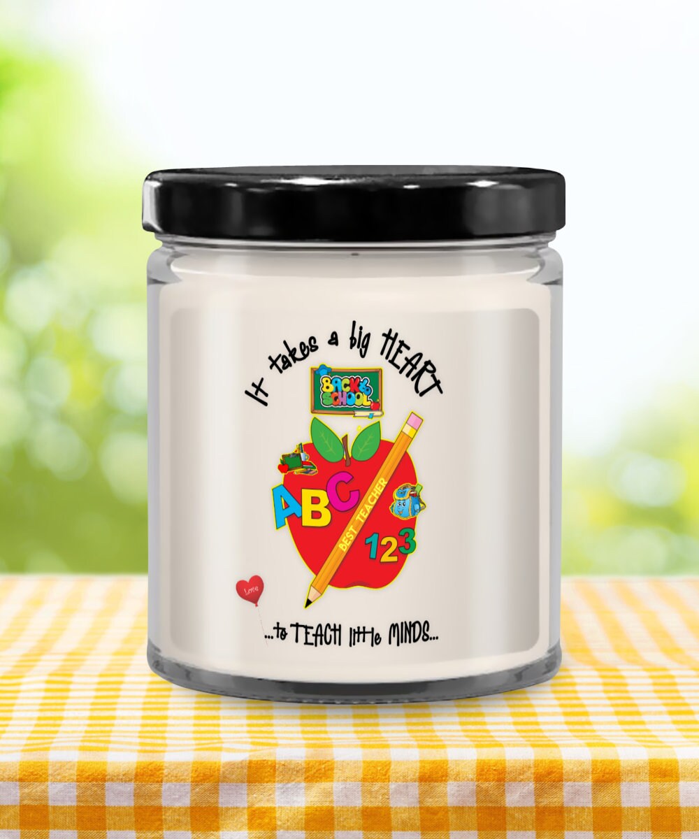 Vanilla Soy Candle in Jar Gift for Mom or Teacher Scented