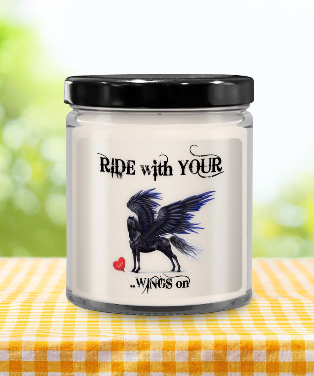 Horse Candle Gift for Horse Lovers Ride With Your Wings On