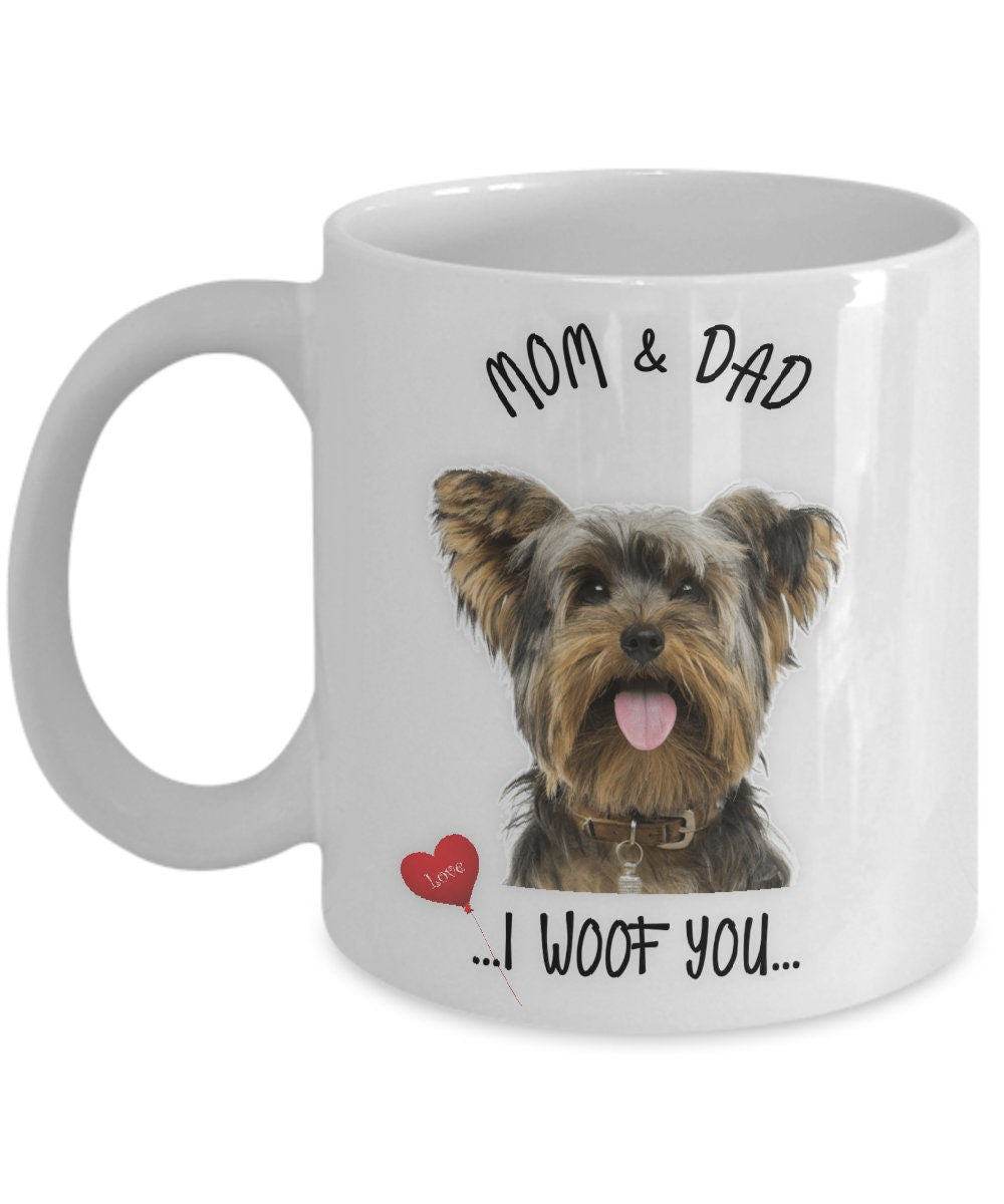 Skye Terrier Dog Mug I Woof You Gift for Mom and Dad
