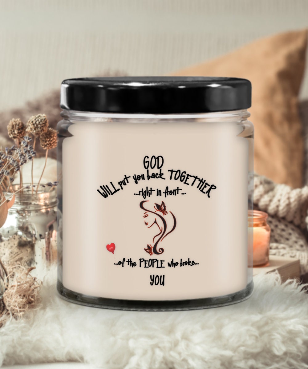 Vanilla Candle Life Quote Gift for Mother’s Day God Will Restore You