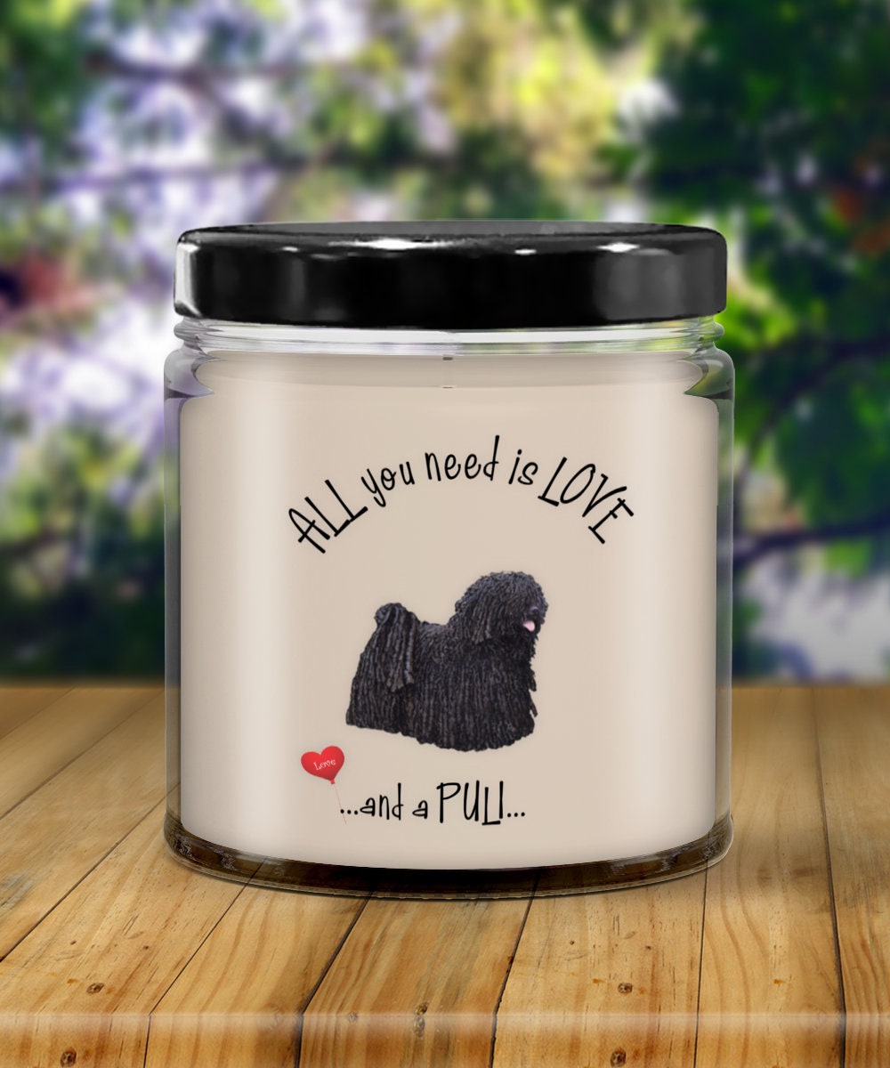 Puli Dog Vanilla Candle Gift for Pet Lovers and Dog Owners
