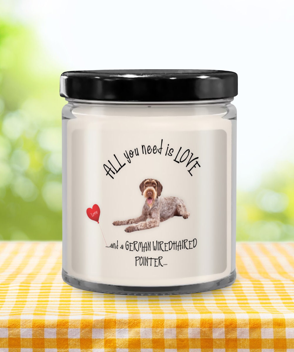 German Wirehaired Pointer dog candles for dog lovers and dog moms