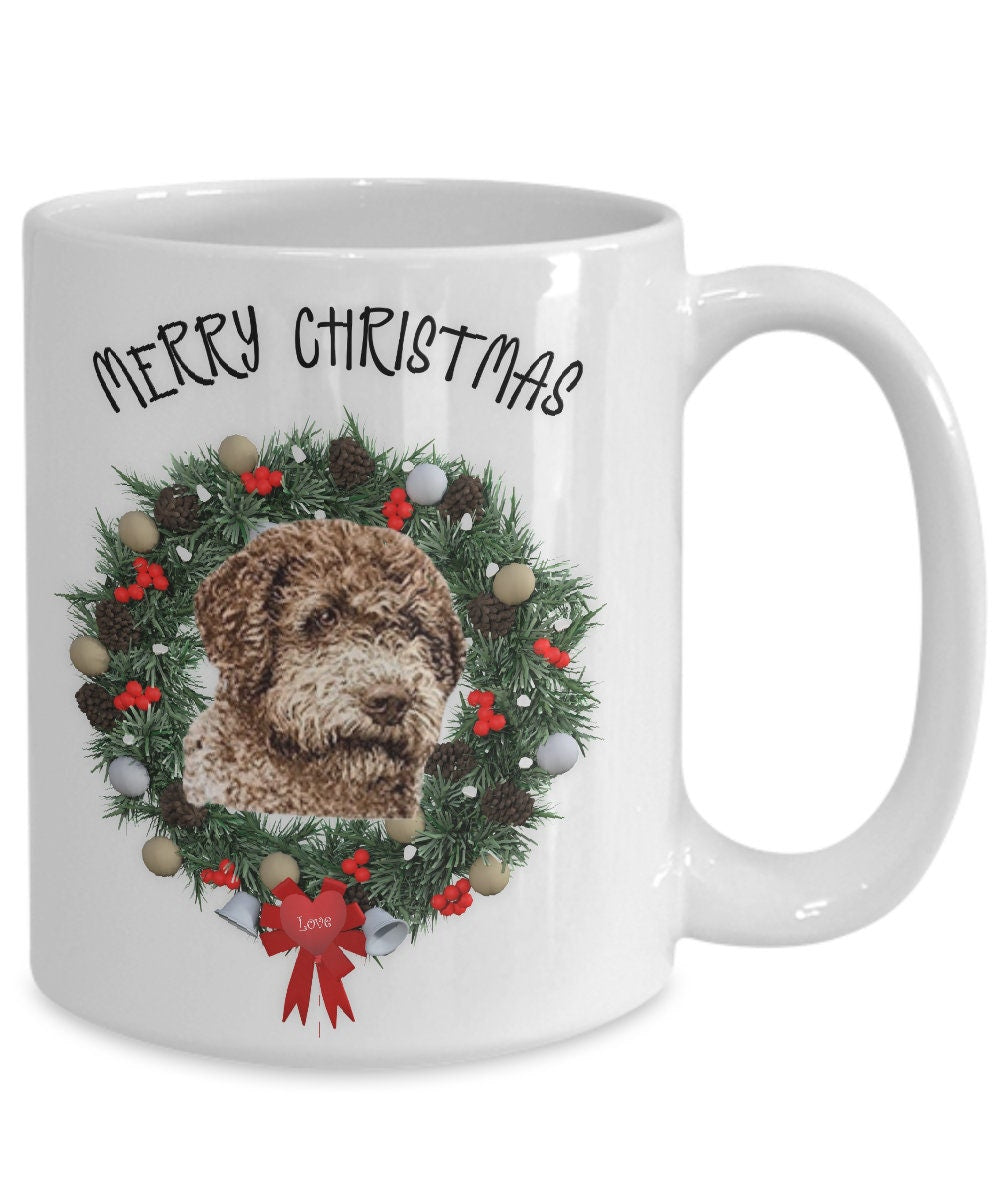 Lagotto Romagnolo Christmas Mug Festive Dog Holiday Coffee Cup