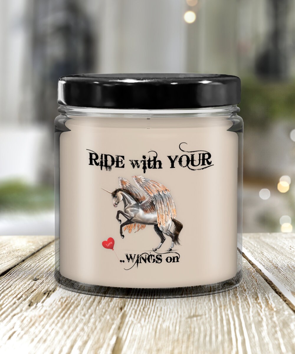 Horse Candle Gift Ride with Your Wings On for Horse Lovers