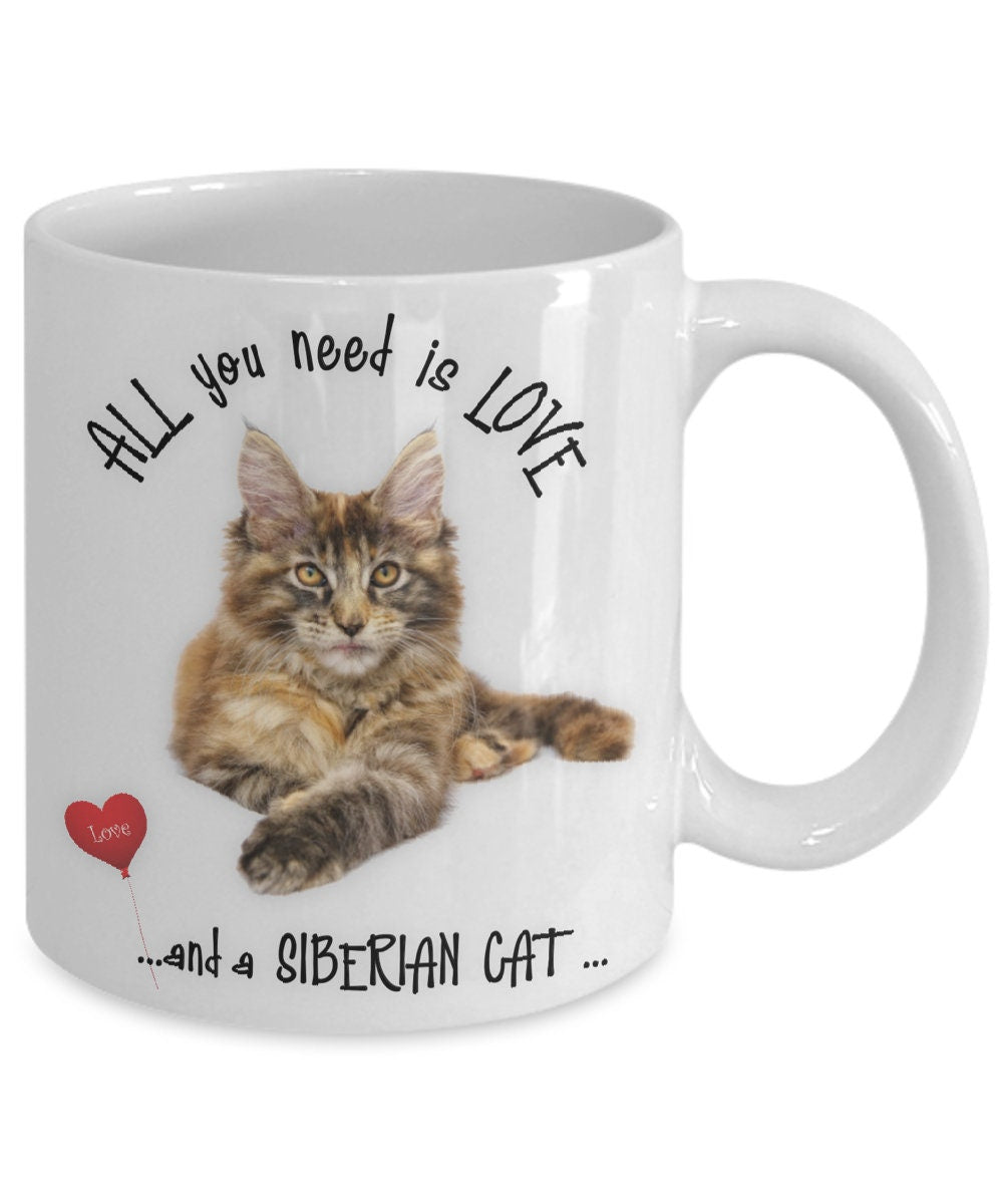 All you need is love and a Siberian cat coffee mug