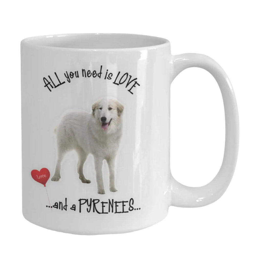 Show your love for Pyrenees dogs with this charming coffee mug